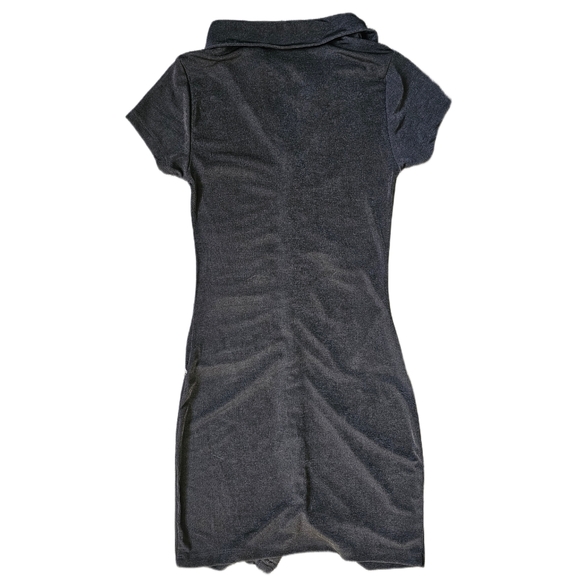 Just Polly Juniors' Ruched Button-down Dress In Black Small NWT - Picture 3 of 3